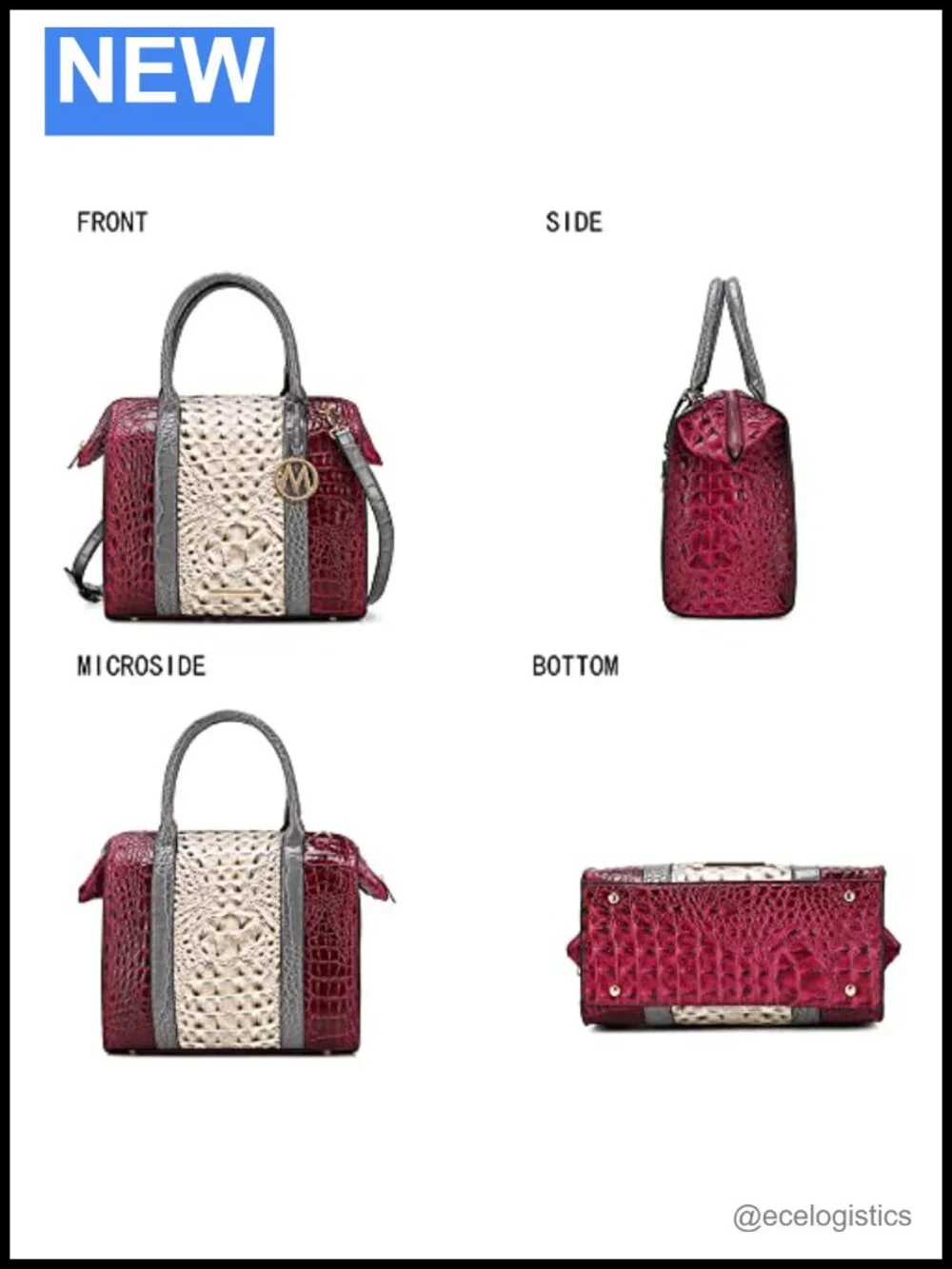 MKF Vegan Leather Satchel Crossbody Bag Women's Handbag Purse